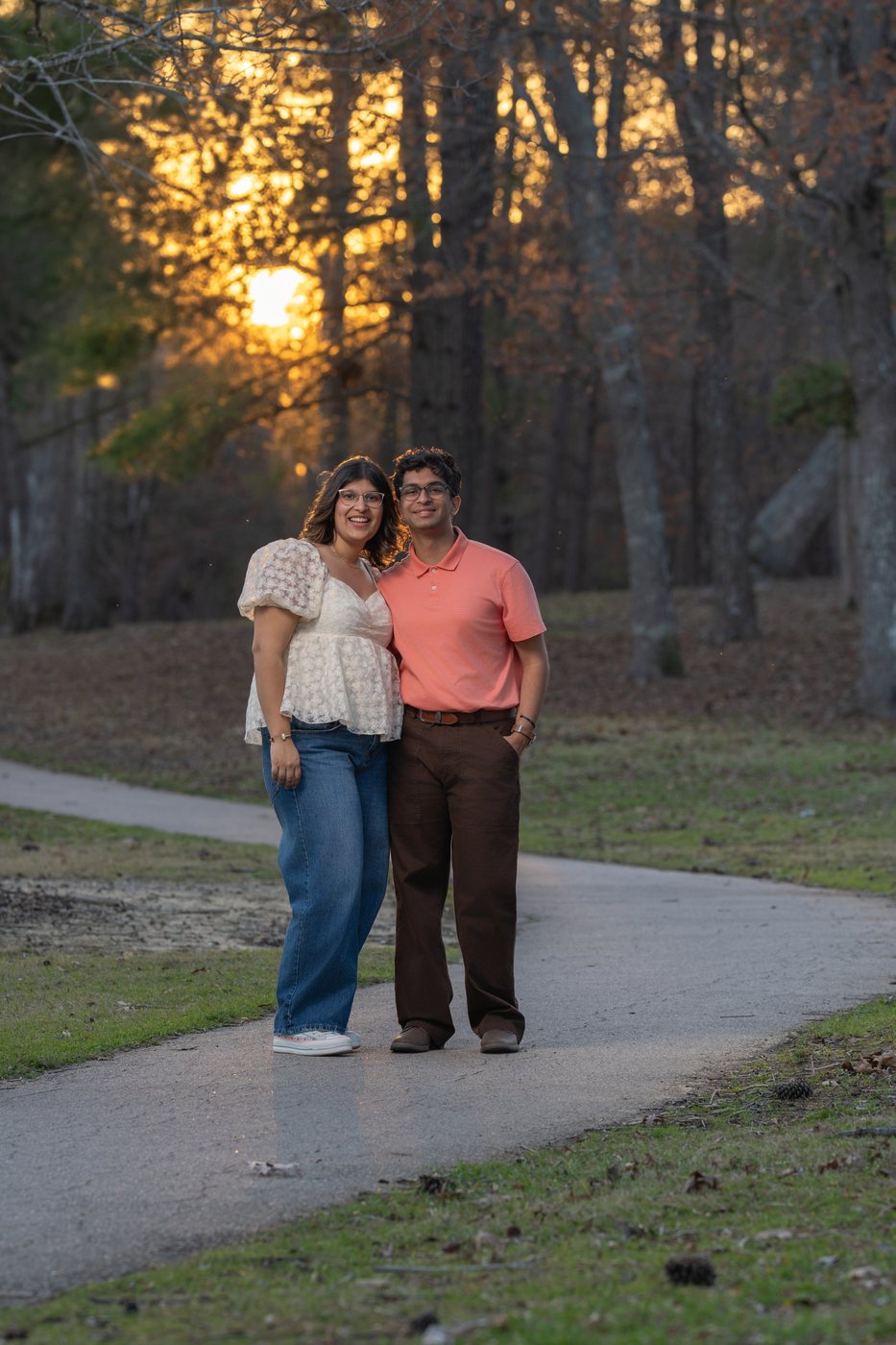 Aurita's children walking together at sunset